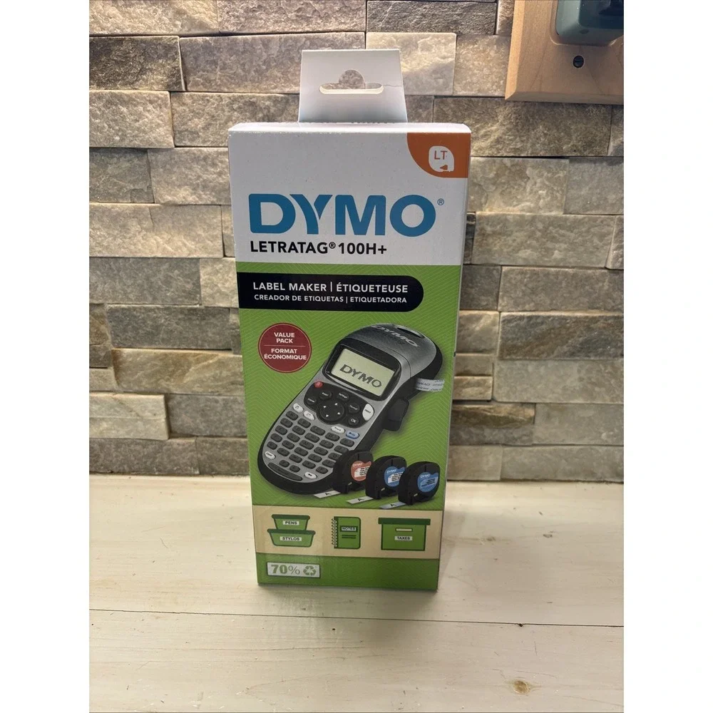 DYMO Portable Printer Handheld Label Maker‎ Black Silver Letratag 100H+ Sealed